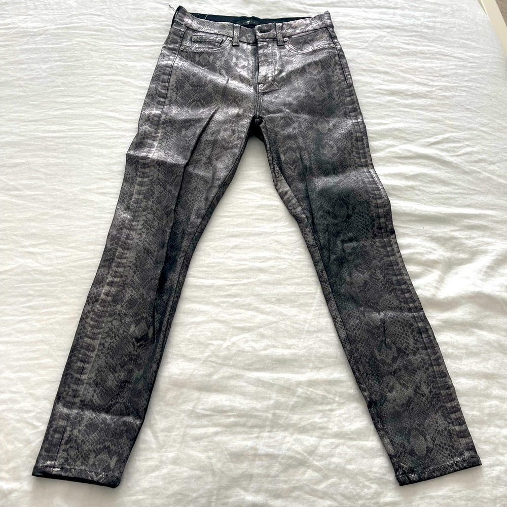 Snakeskin printed metallic pants - 7 For All Mankind